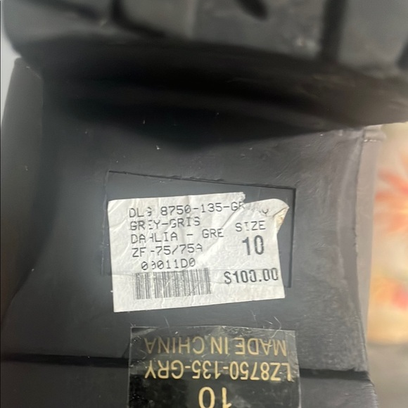 Gray Chunky Heel Ankle Booties with Rugged Sole - Picture 6 of 7